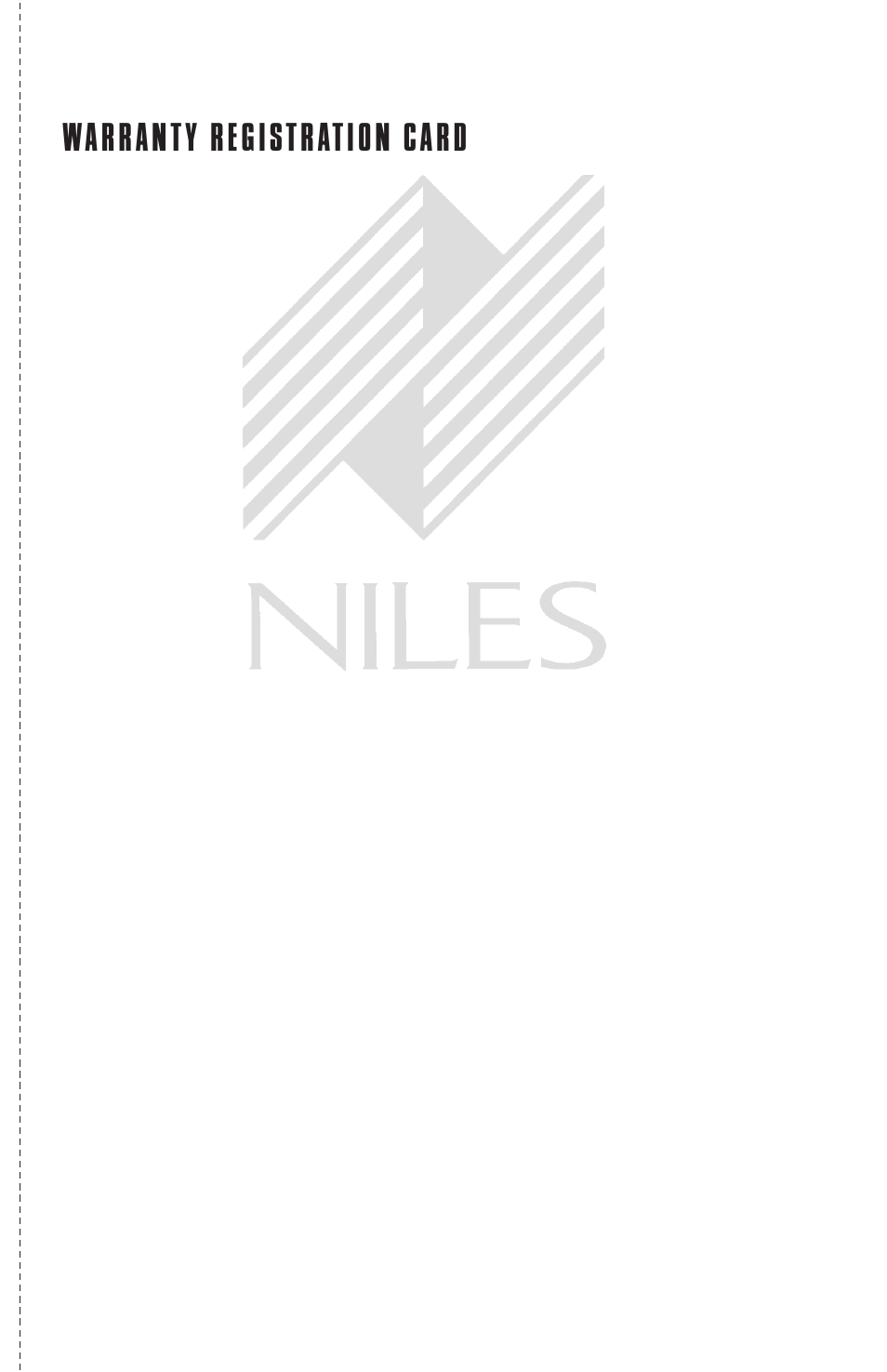 Warranty registration card | Niles Audio BG525 User Manual | Page 21 / 23