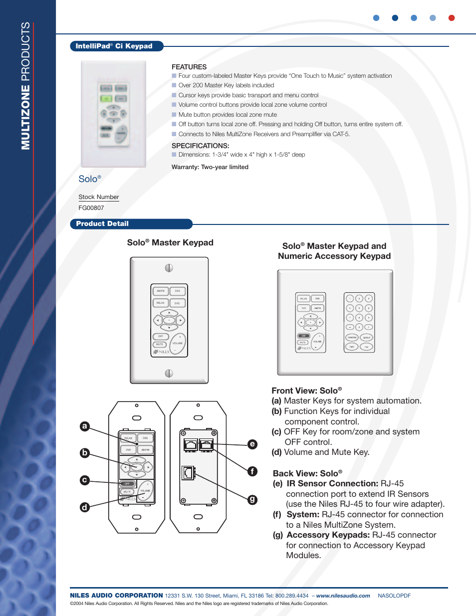 Solo | Niles Audio Universal Remote User Manual | Page 2 / 2