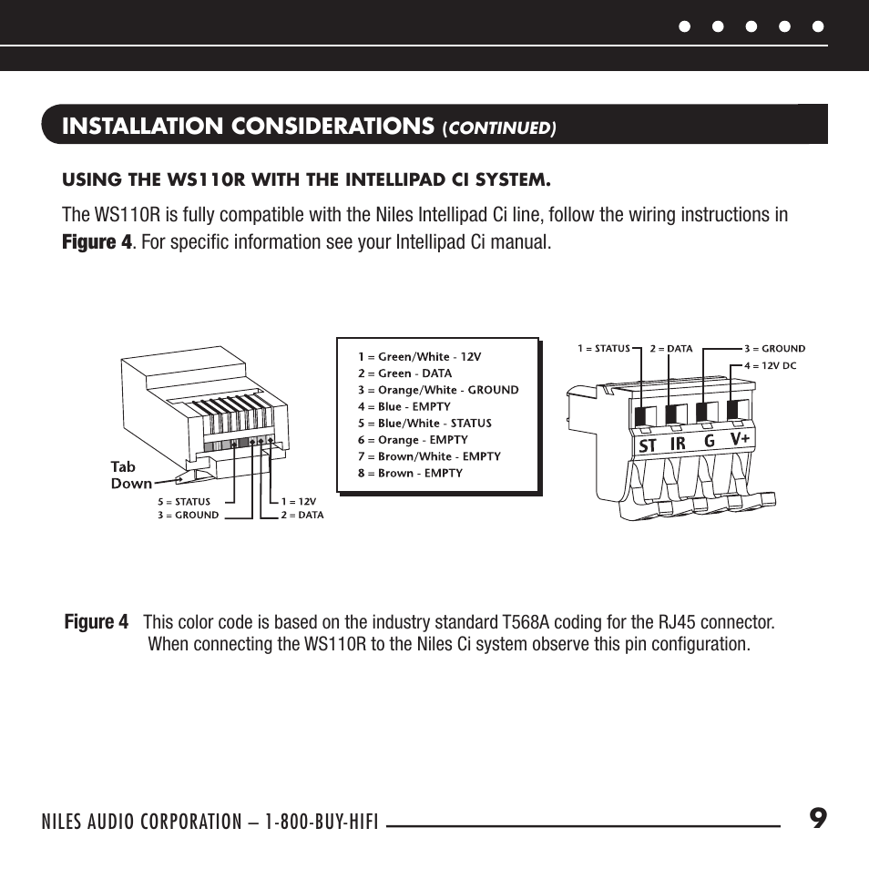 Niles Audio Wall-Mount IR Sensor WS110R User Manual | Page 11 / 20