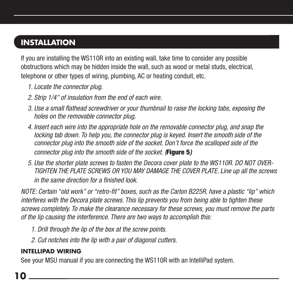 Niles Audio Wall-Mount IR Sensor WS110R User Manual | Page 12 / 20