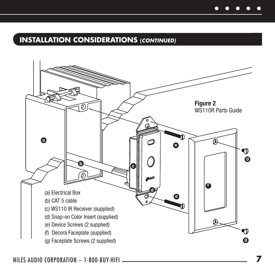Installation considerations | Niles Audio Wall-Mount IR Sensor WS110R User Manual | Page 9 / 20
