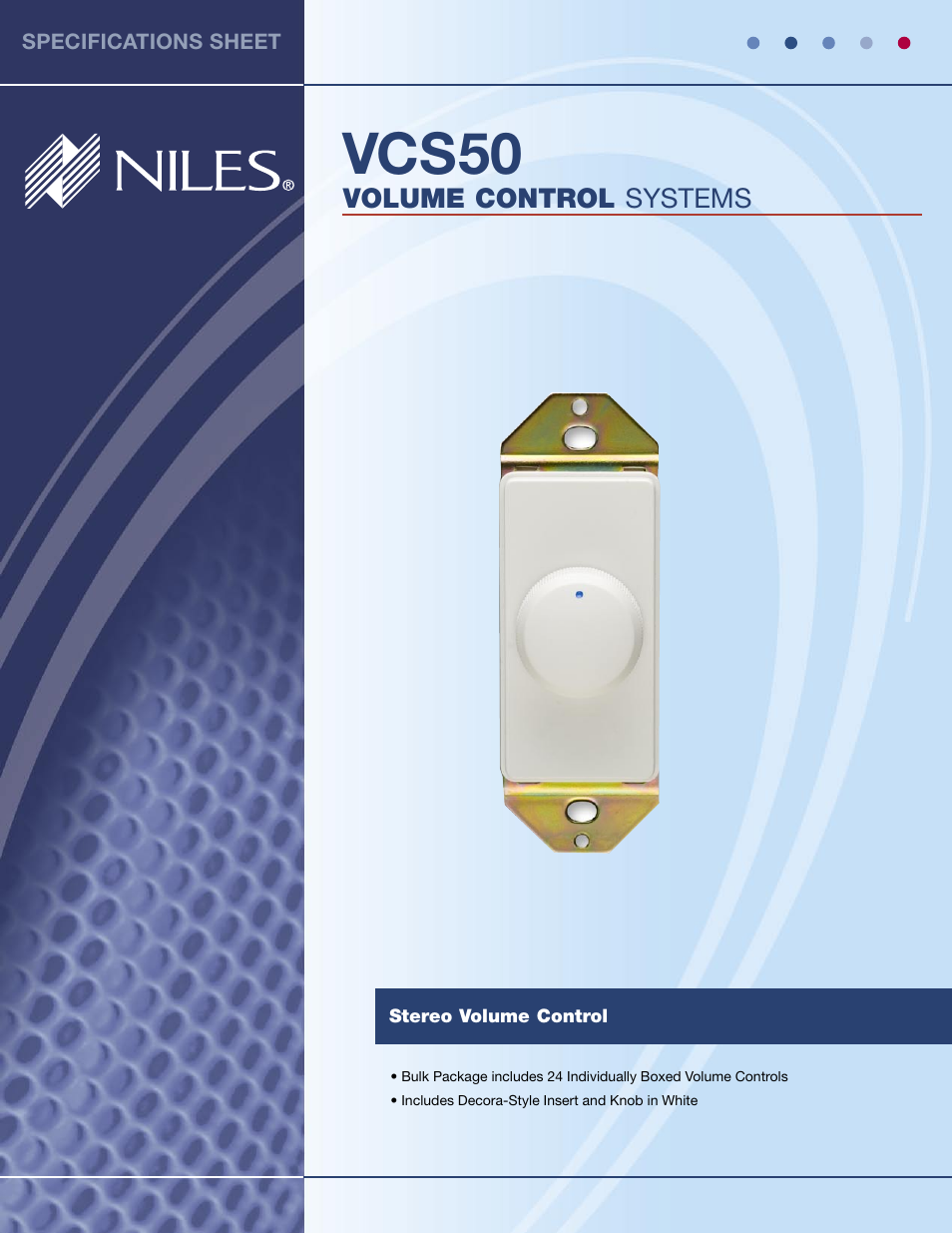 Niles Audio VCS50 User Manual | 2 pages