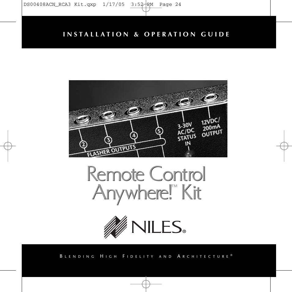 Remote control anywhere | Niles Audio RCA3 User Manual | Page 24 / 24