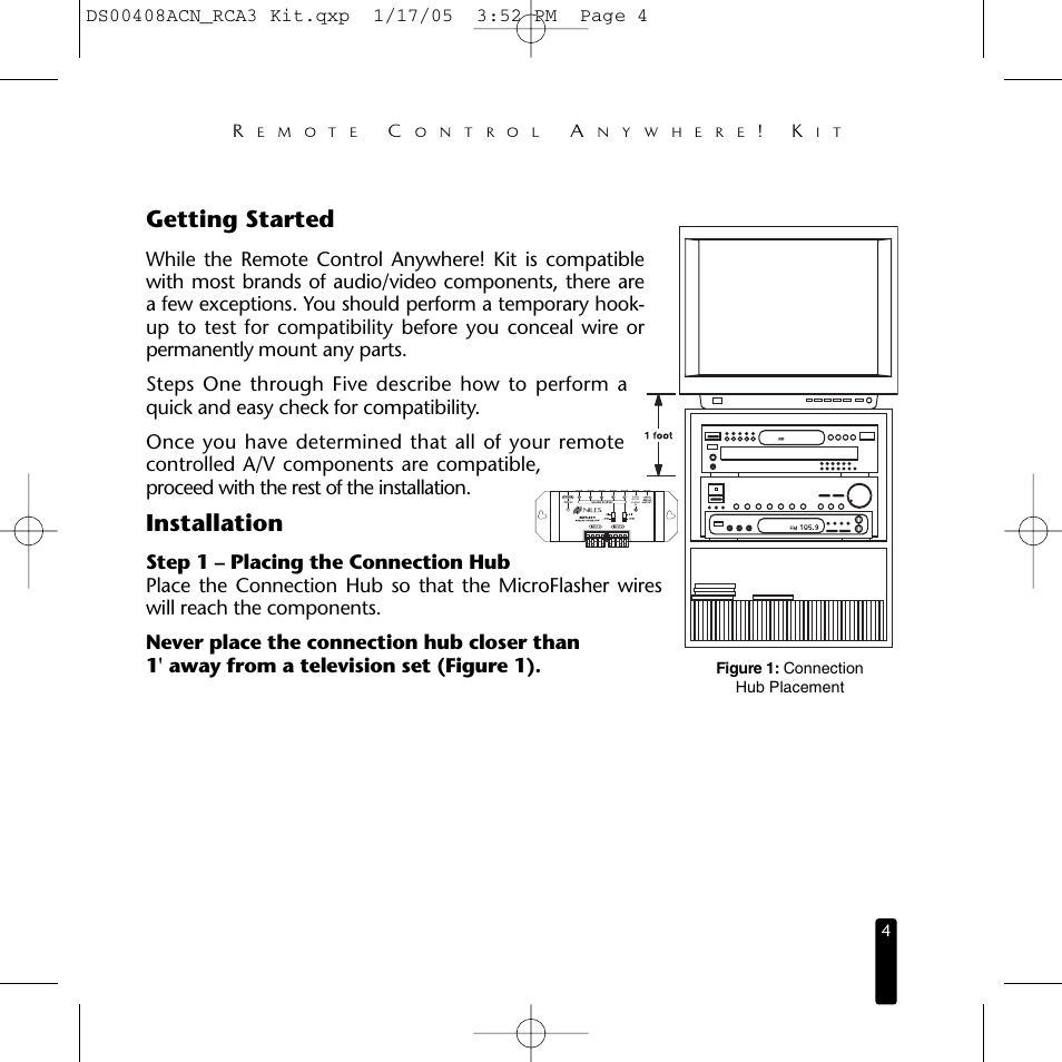 Getting started, Installation | Niles Audio RCA3 User Manual | Page 4 / 24