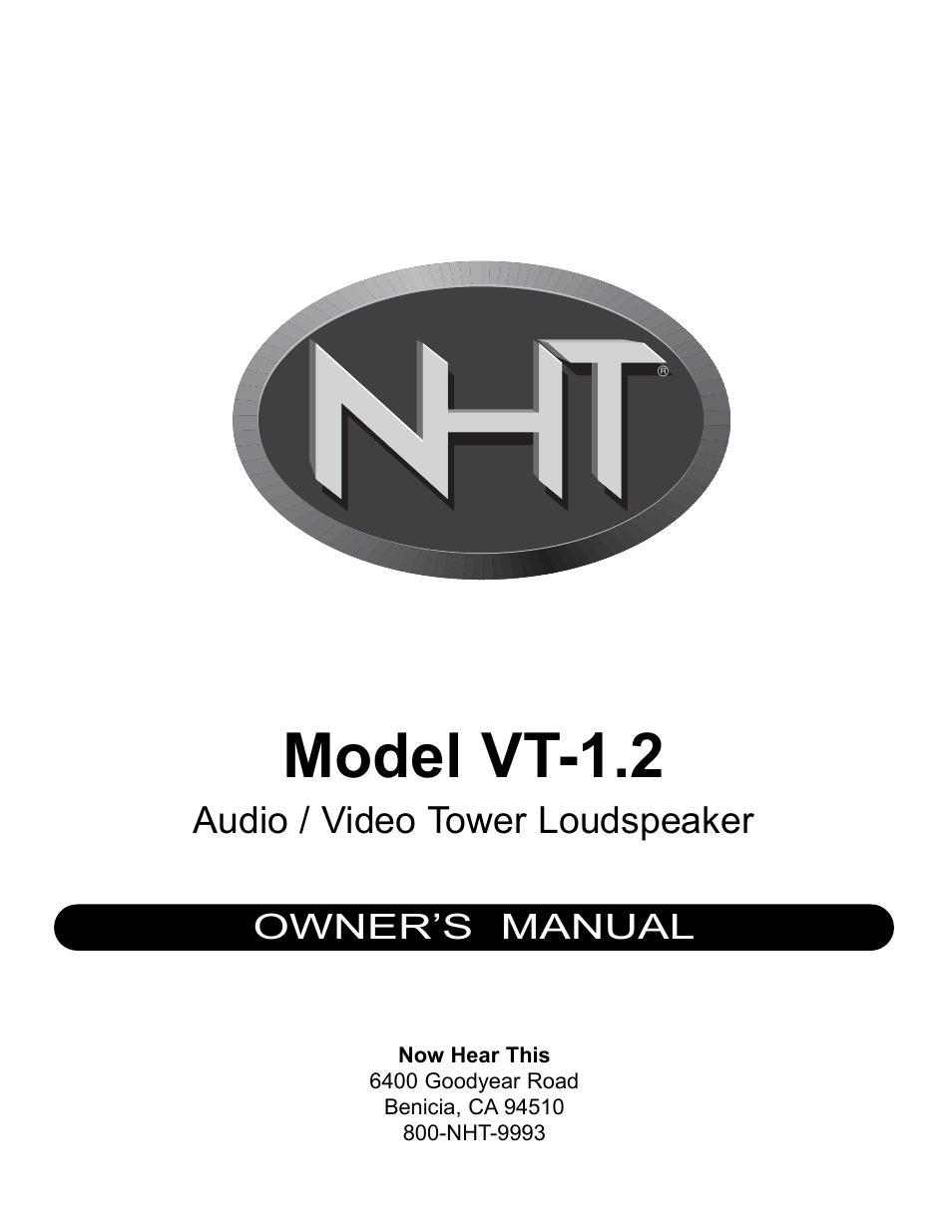 NHT VT-1.2 User Manual | 5 pages