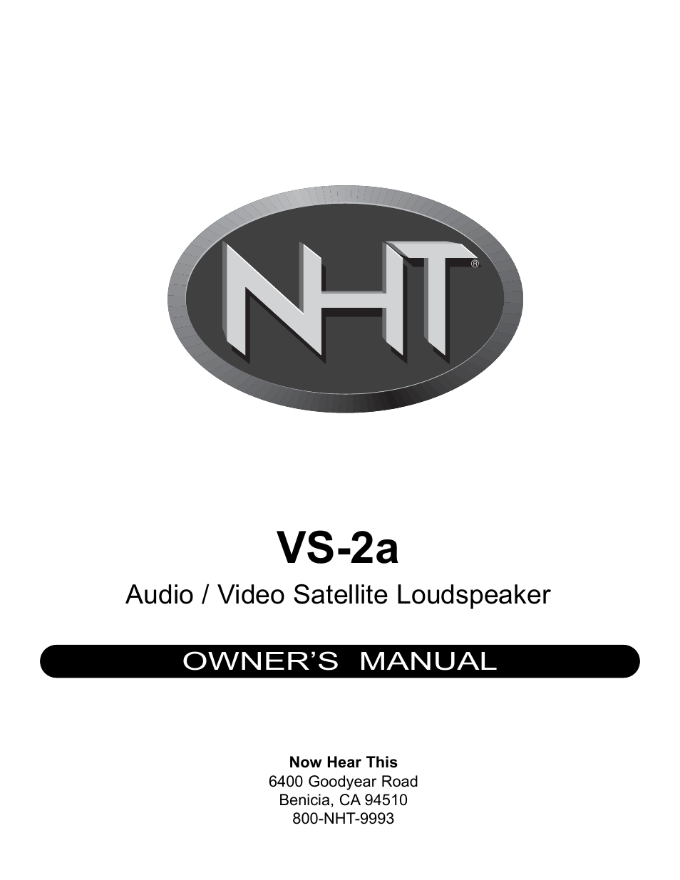 NHT VS-2A User Manual | 7 pages