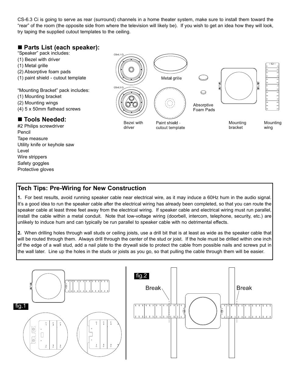 NHT CS-6.1 Ci User Manual | Page 2 / 8