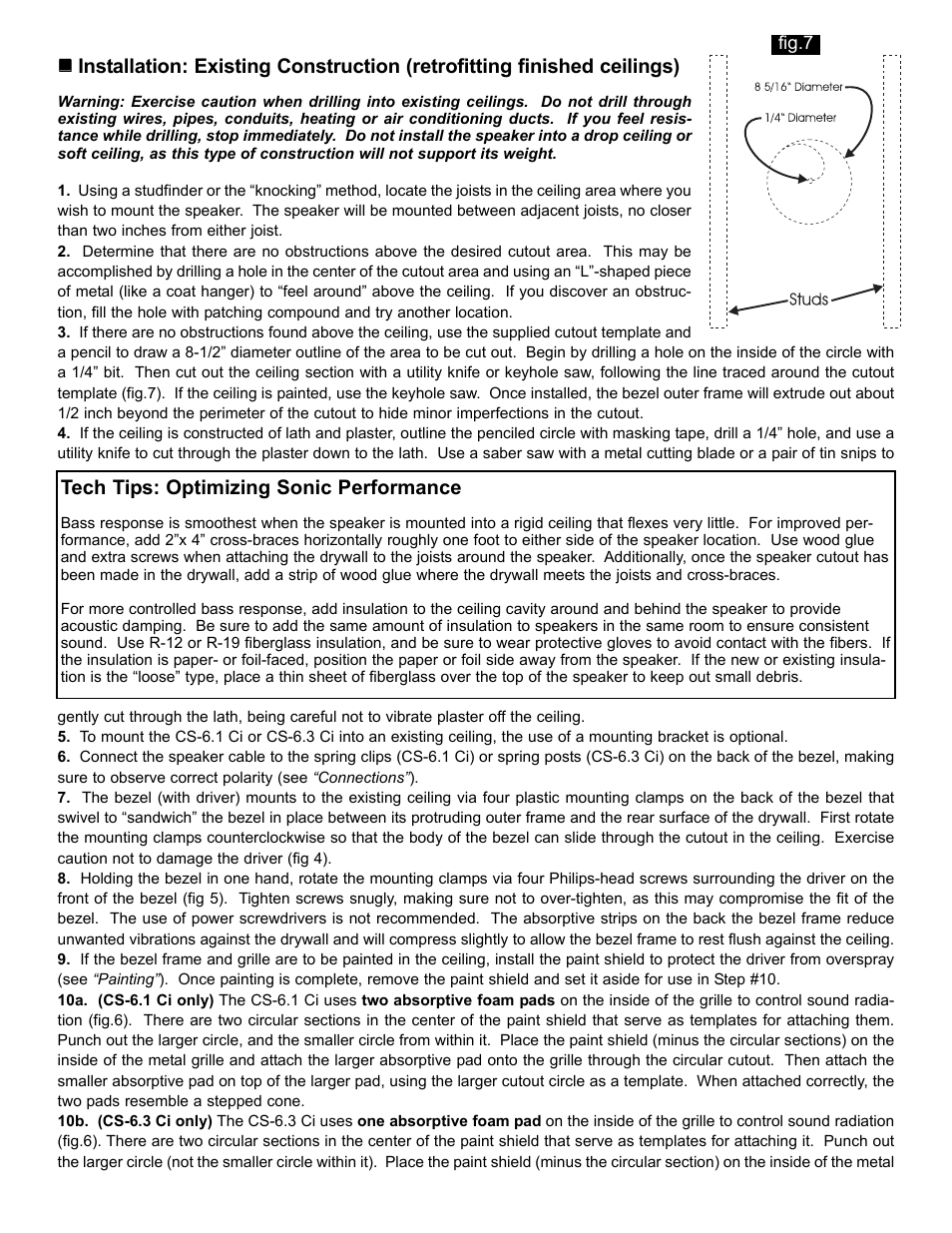 Tech tips: optimizing sonic performance | NHT CS-6.1 Ci User Manual | Page 4 / 8
