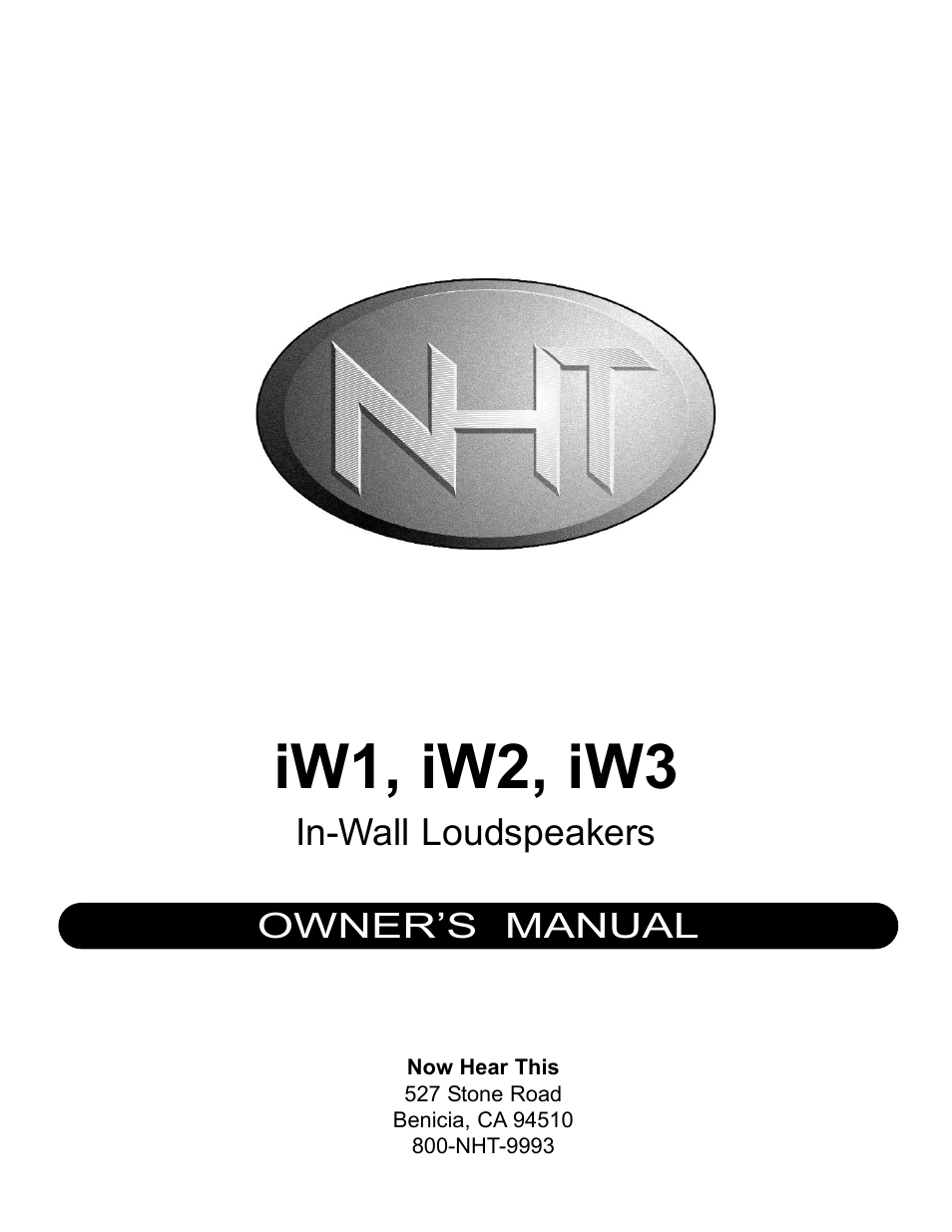 NHT iW2 User Manual | 9 pages