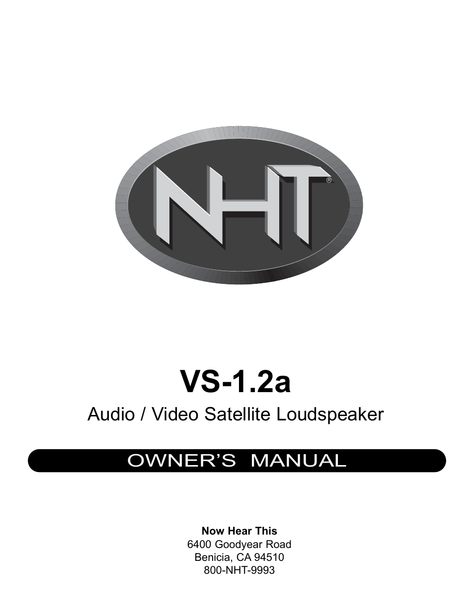 NHT VS-1.2a User Manual | 6 pages