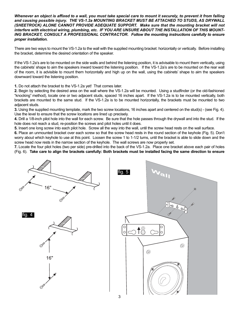 NHT VS-1.2a User Manual | Page 4 / 6