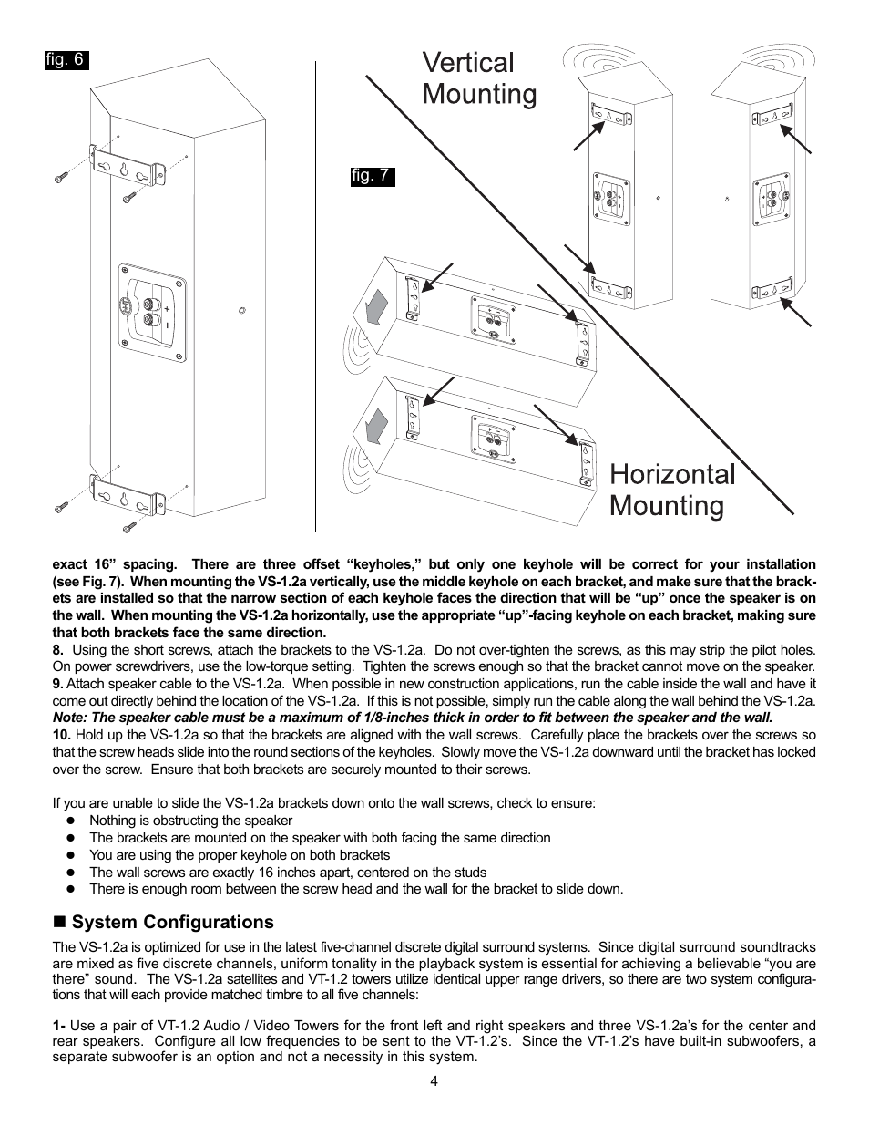 System configurations | NHT VS-1.2a User Manual | Page 5 / 6