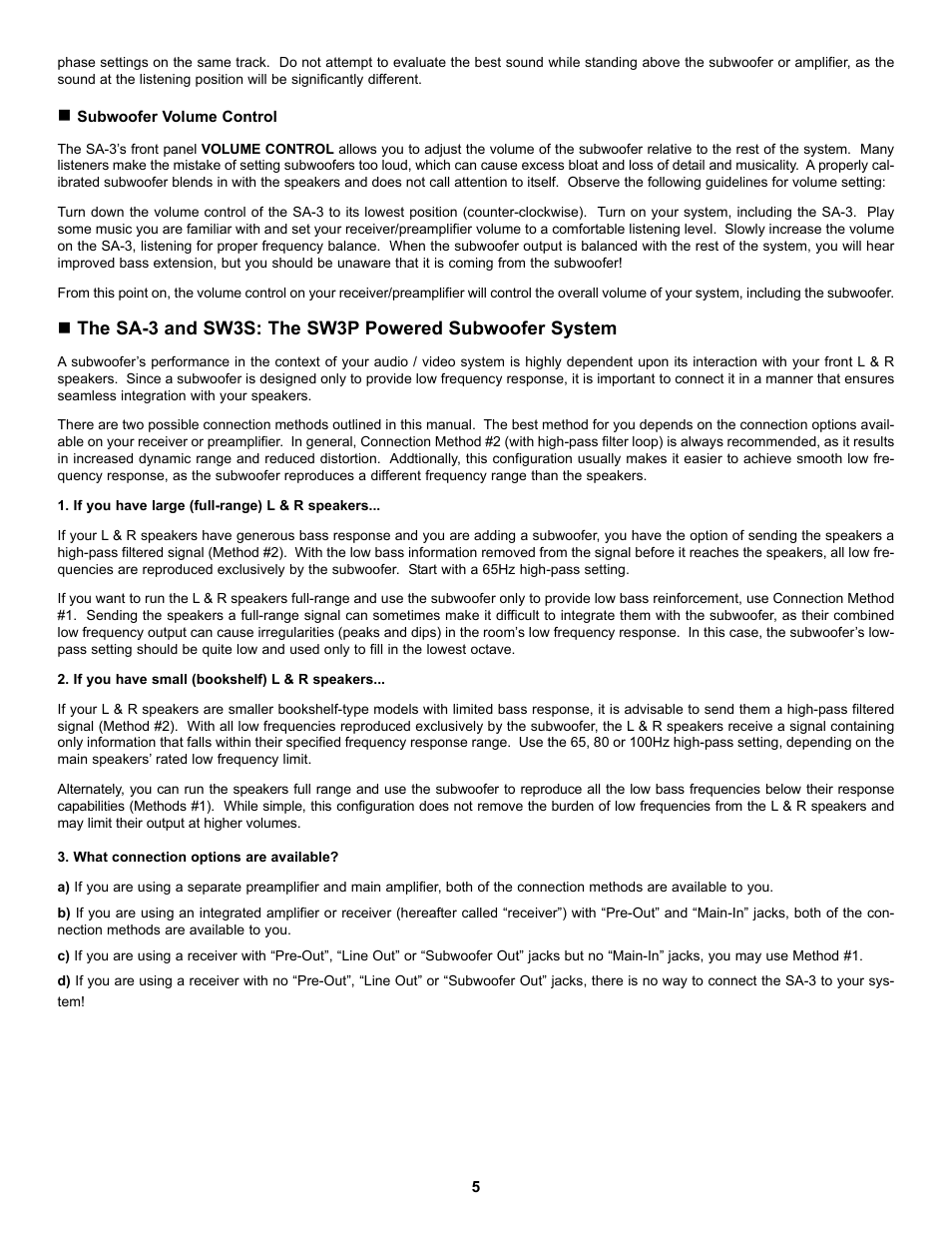 NHT SA-3 User Manual | Page 7 / 16