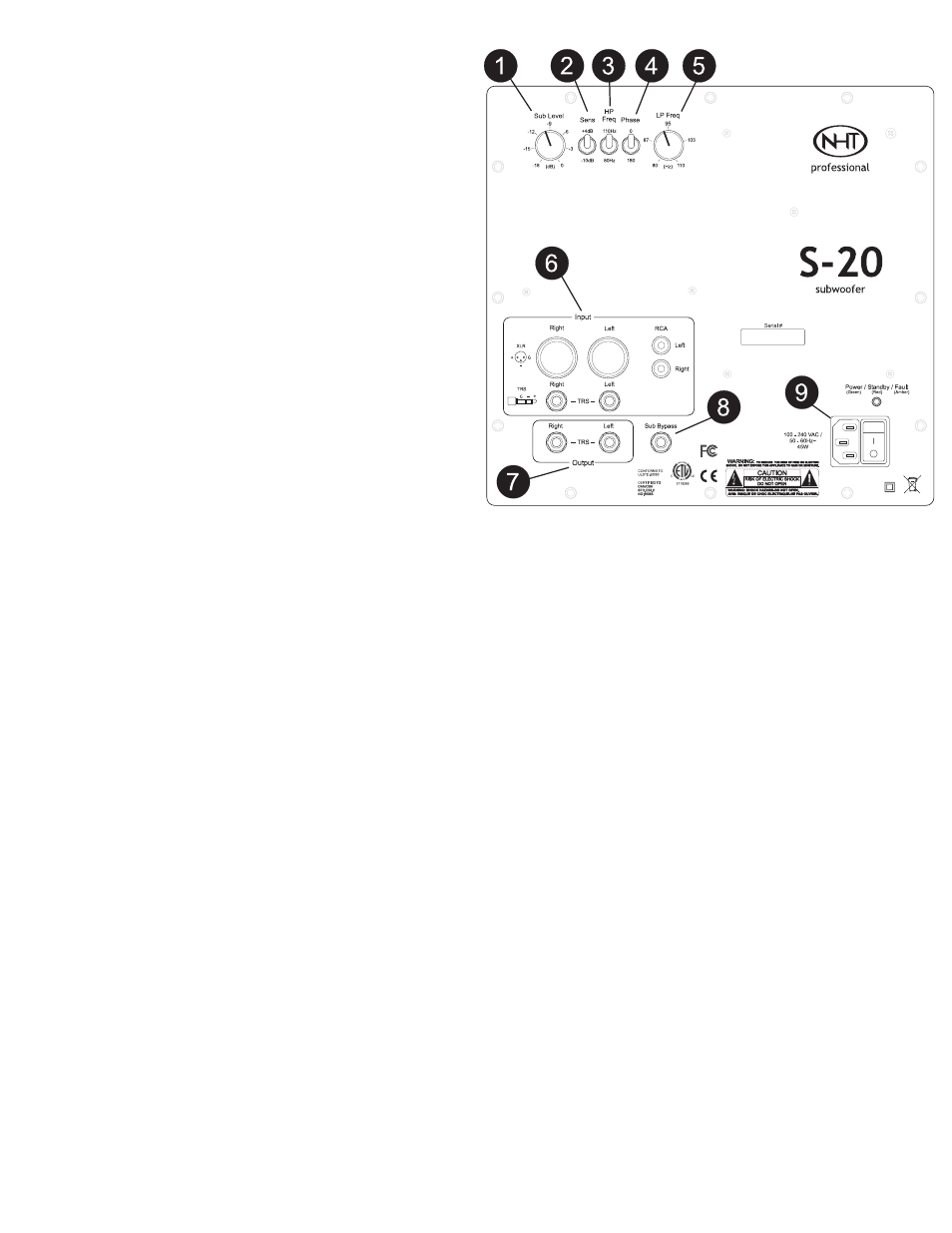 NHT Powered Subwoofer S-20 User Manual | Page 3 / 6