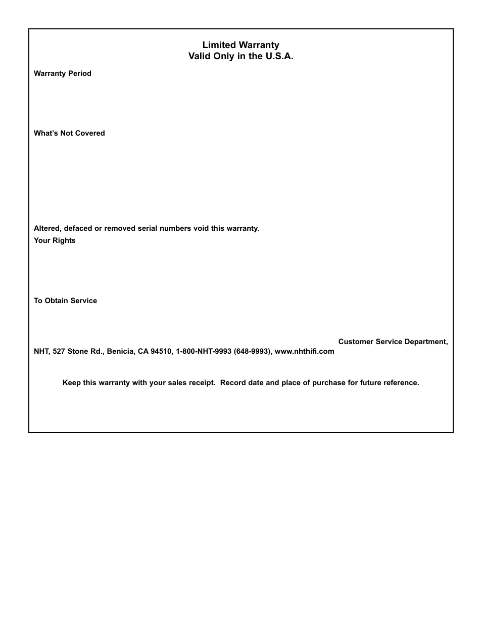 NHT iC1 User Manual | Page 9 / 9