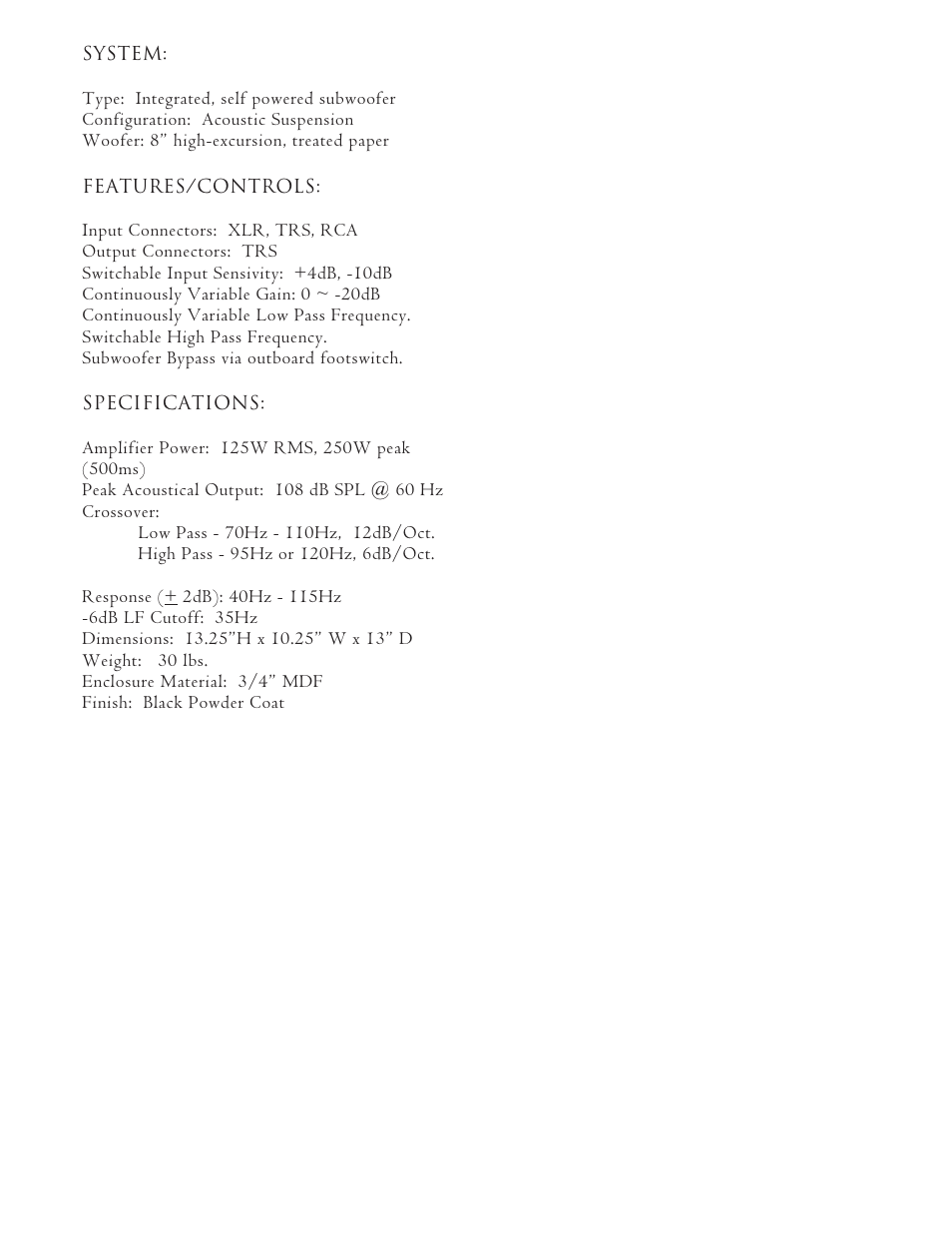 NHT S-00 Powered User Manual | Page 7 / 8