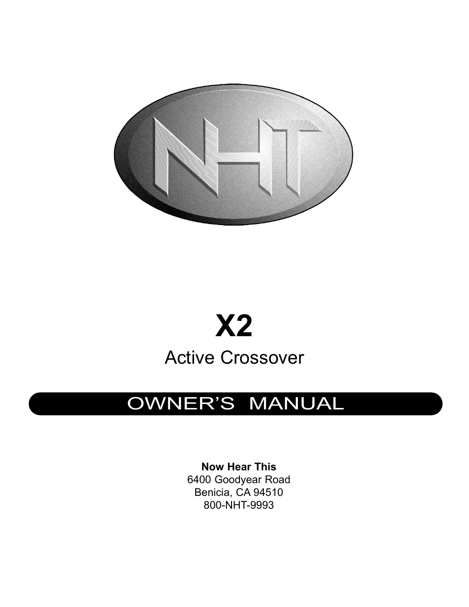 NHT X2 User Manual | 12 pages