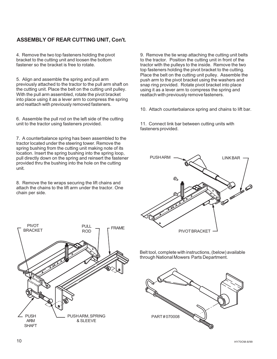 National Mower HYDRO HYD70OM-8/99 User Manual | Page 10 / 51