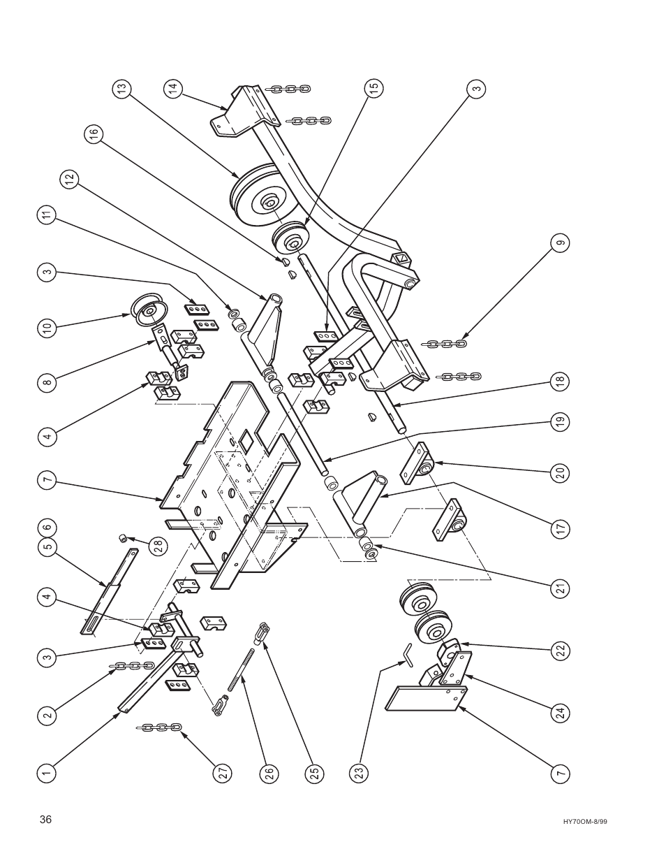 National Mower HYDRO HYD70OM-8/99 User Manual | Page 36 / 51