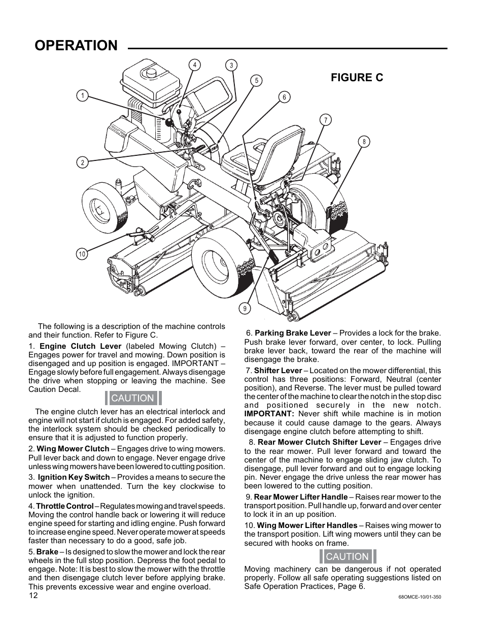 Operation, Figure c | National Mower Triplex-CE DL 68" User Manual | Page 12 / 36