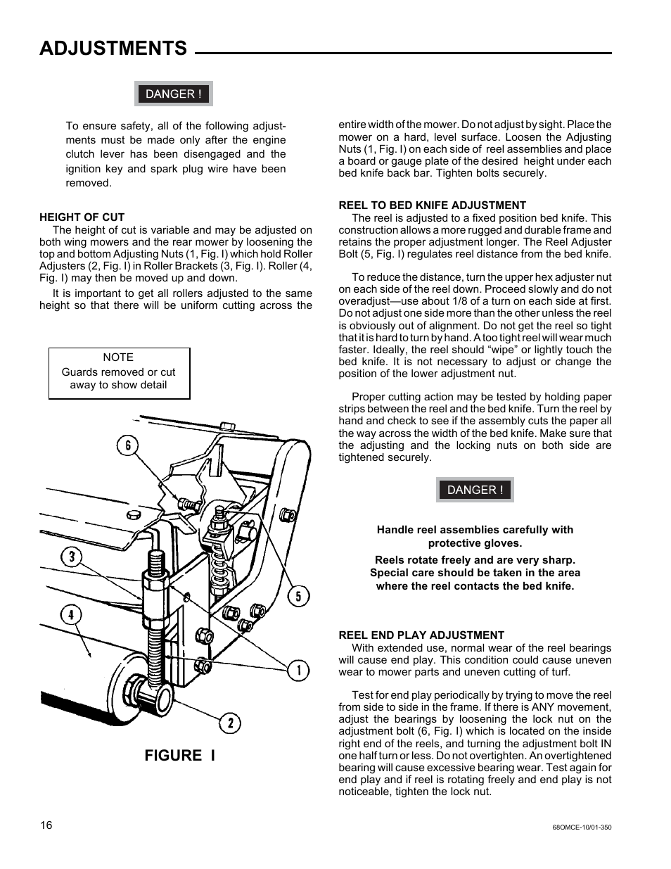 Adjustments, Figure i | National Mower Triplex-CE DL 68" User Manual | Page 16 / 36