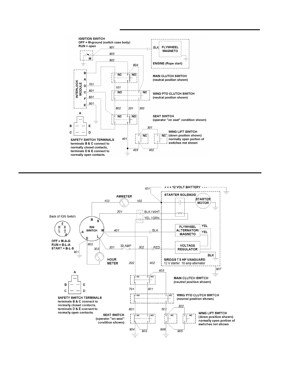 Electrical diagrams | National Mower 68 DL User Manual | Page 50 / 55