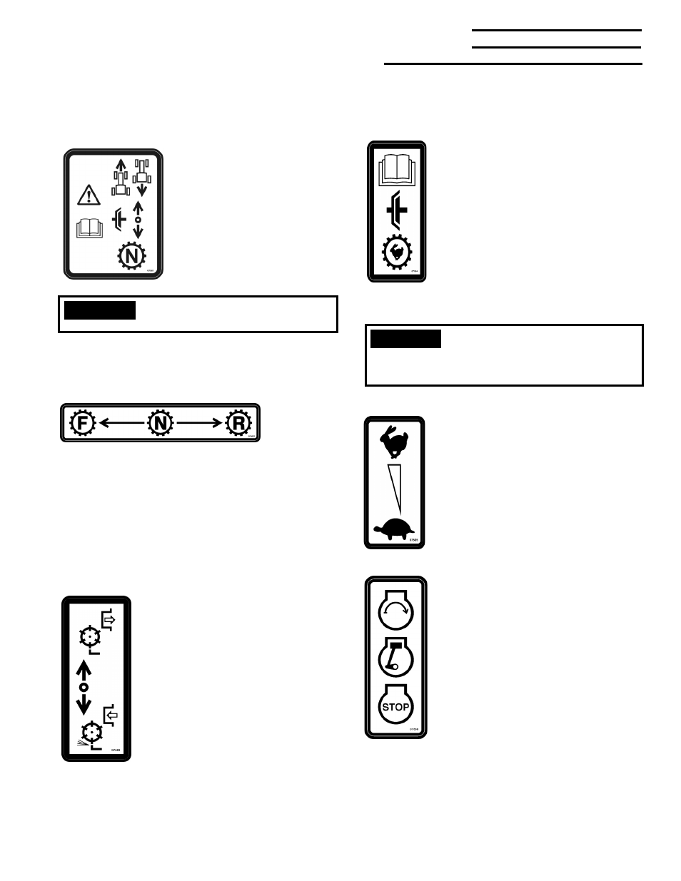 Safety and control decals | National Mower 68 DL User Manual | Page 7 / 55