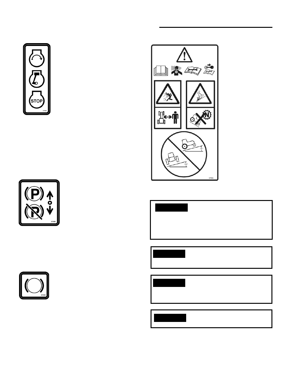 Safety and control decals | National Mower 68 DL User Manual | Page 8 / 55