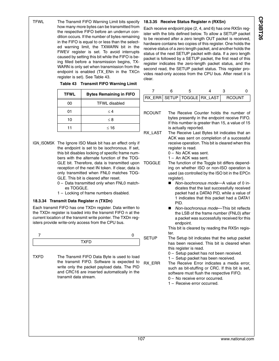 Cp3 bt26 | National CP3BT26 User Manual | Page 107 / 278