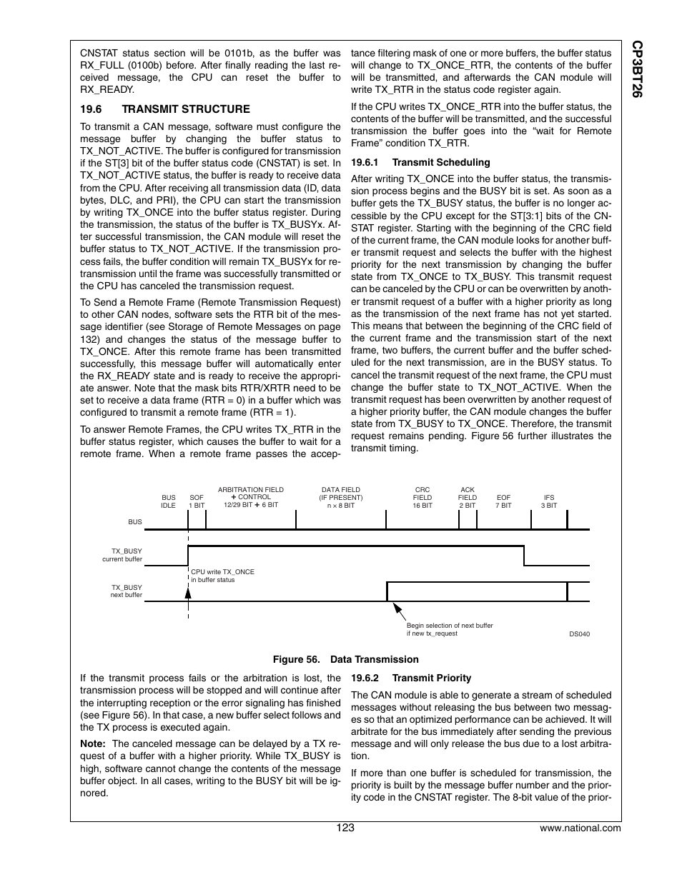 6 transmit structure, Transmit structure, Cp3 bt26 | National CP3BT26 User Manual | Page 123 / 278