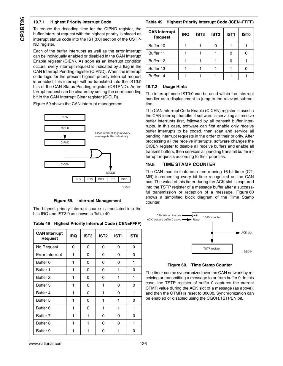 8 time stamp counter, Time stamp counter, Cp3bt26 | National CP3BT26 User Manual | Page 126 / 278