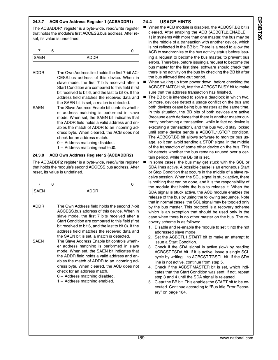 4 usage hints, Usage hints, Cp3 bt26 | National CP3BT26 User Manual | Page 189 / 278