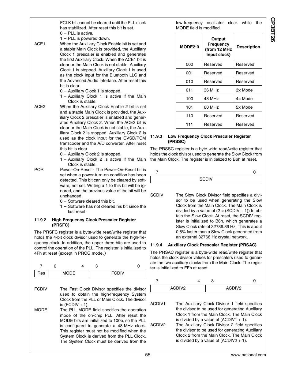 Cp3 bt26 | National CP3BT26 User Manual | Page 55 / 278