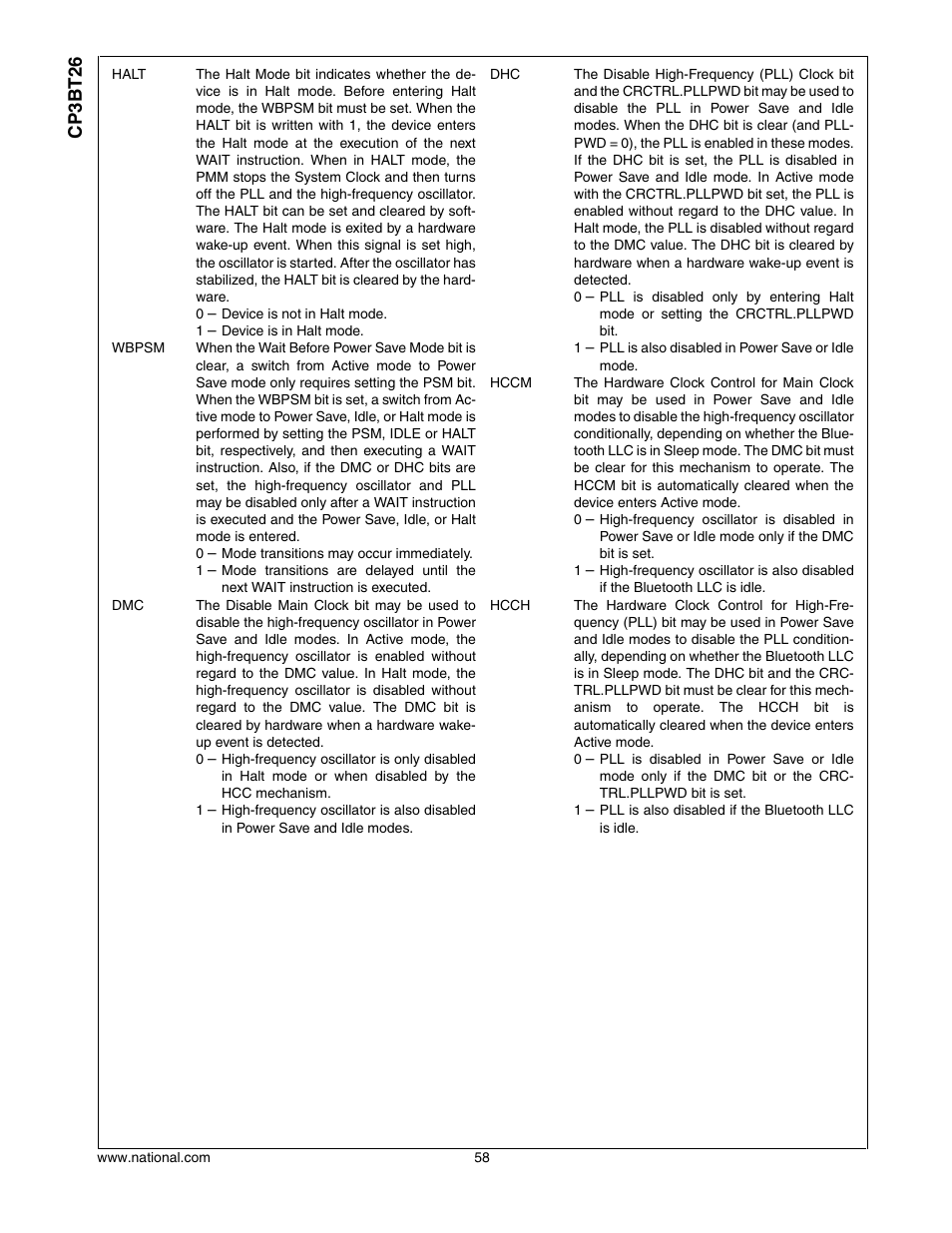 Cp3bt26 | National CP3BT26 User Manual | Page 58 / 278