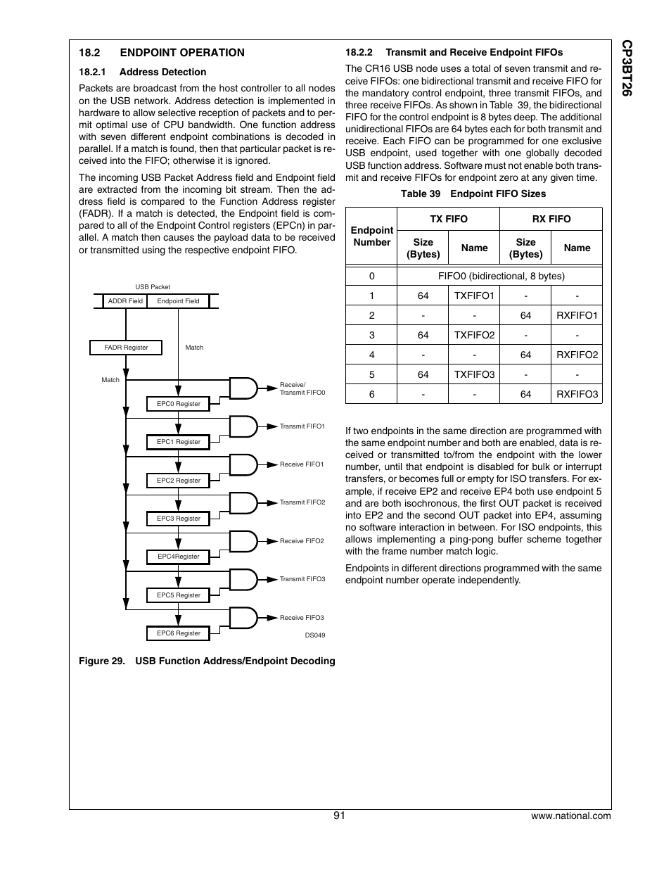 2 endpoint operation, Endpoint operation, Cp3 bt26 | National CP3BT26 User Manual | Page 91 / 278