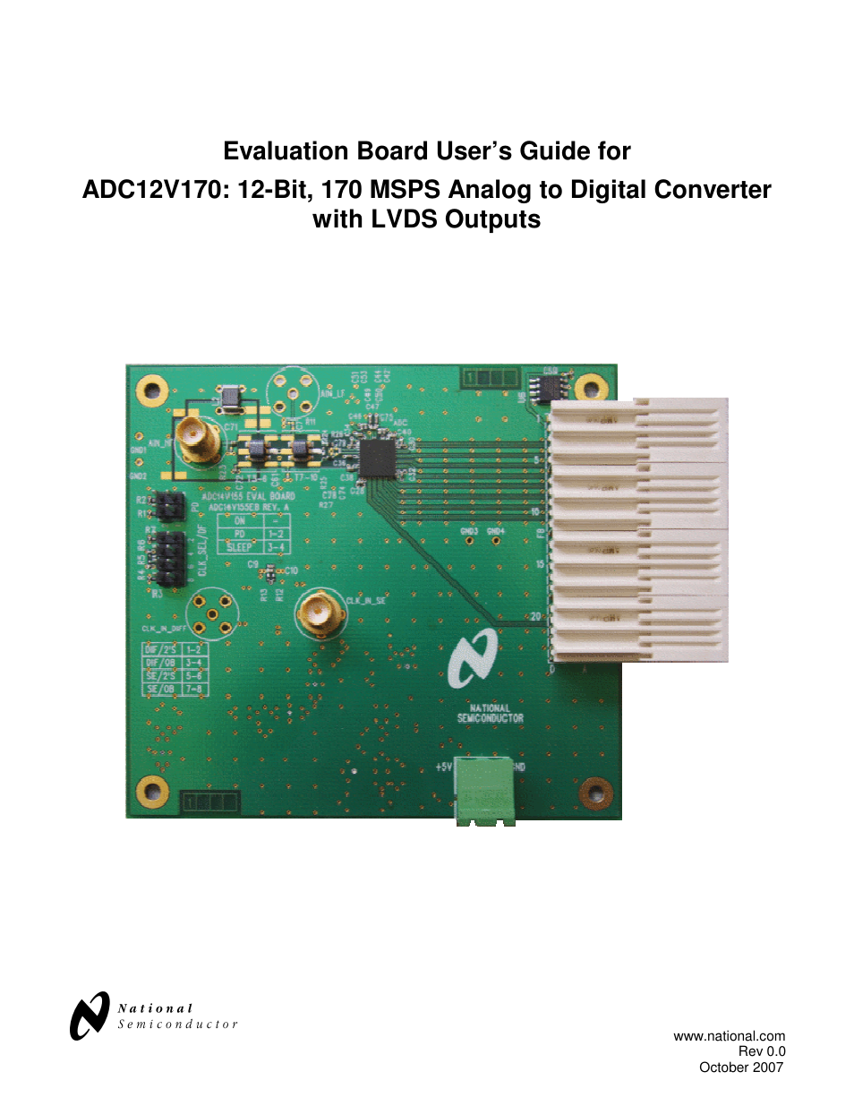 National ADC12V170 User Manual | 15 pages