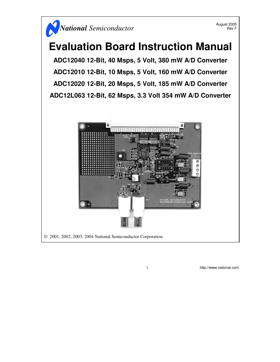 National ADC12040 User Manual | 12 pages