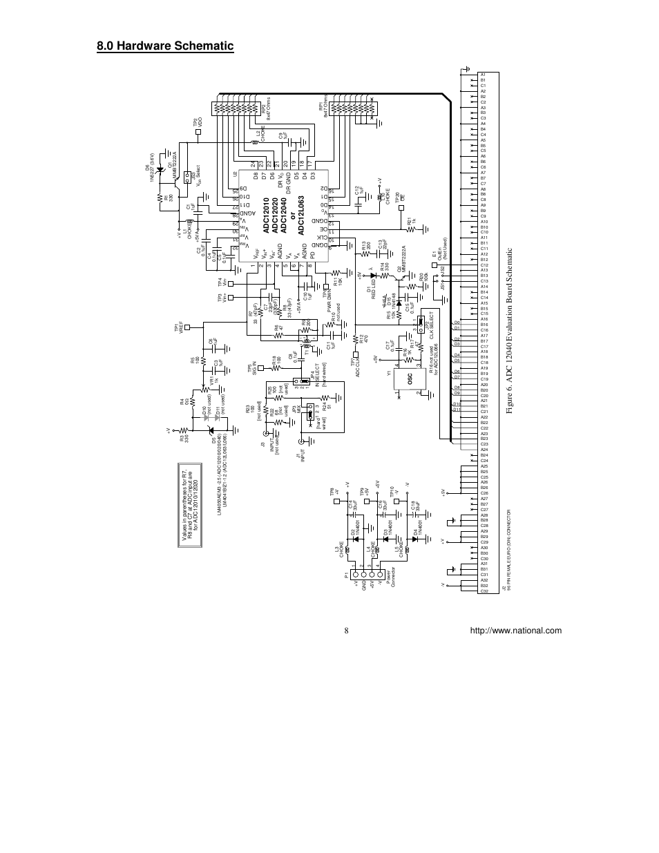 0 hardware schematic | National ADC12040 User Manual | Page 8 / 12
