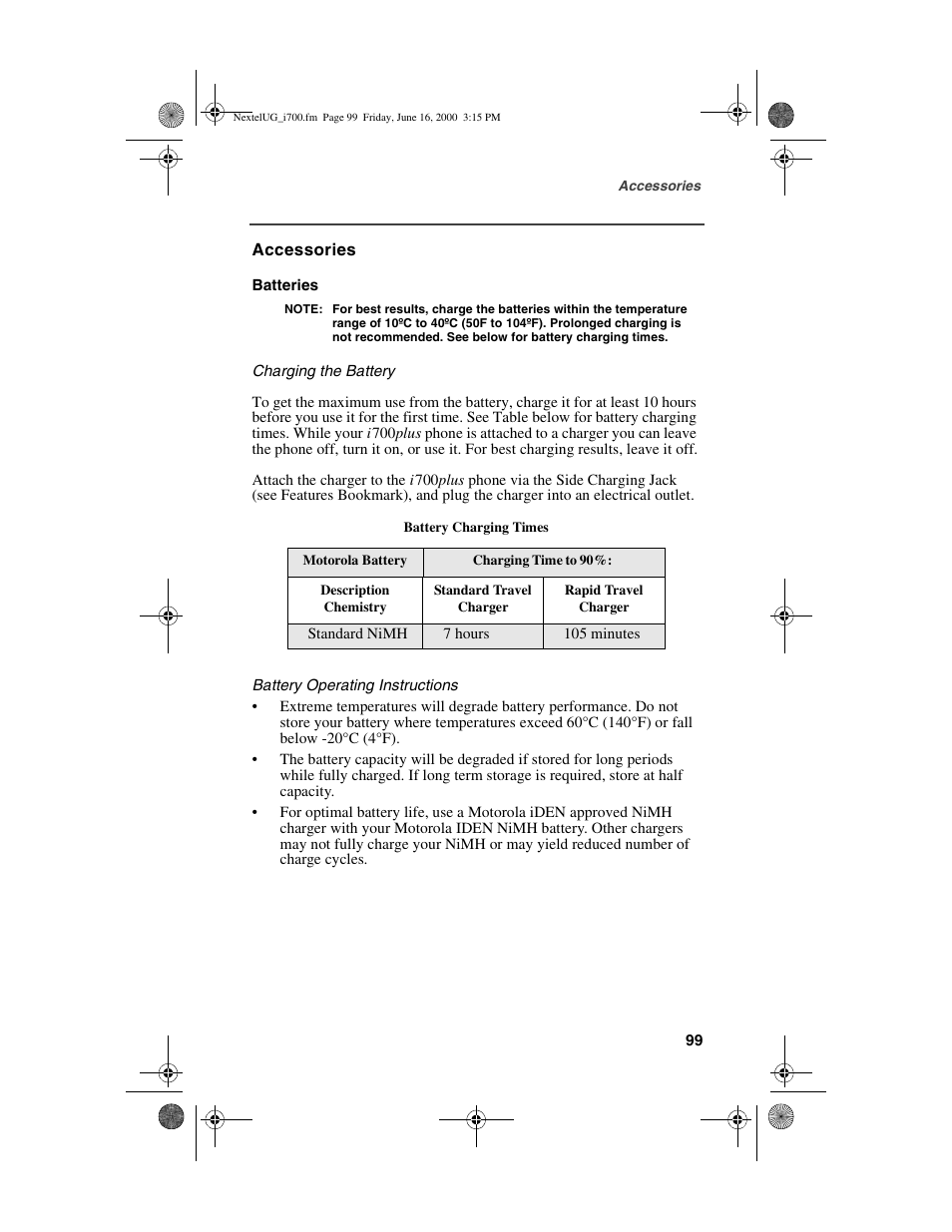 Nextel comm I700PLUS NTN9368-A User Manual | Page 107 / 140