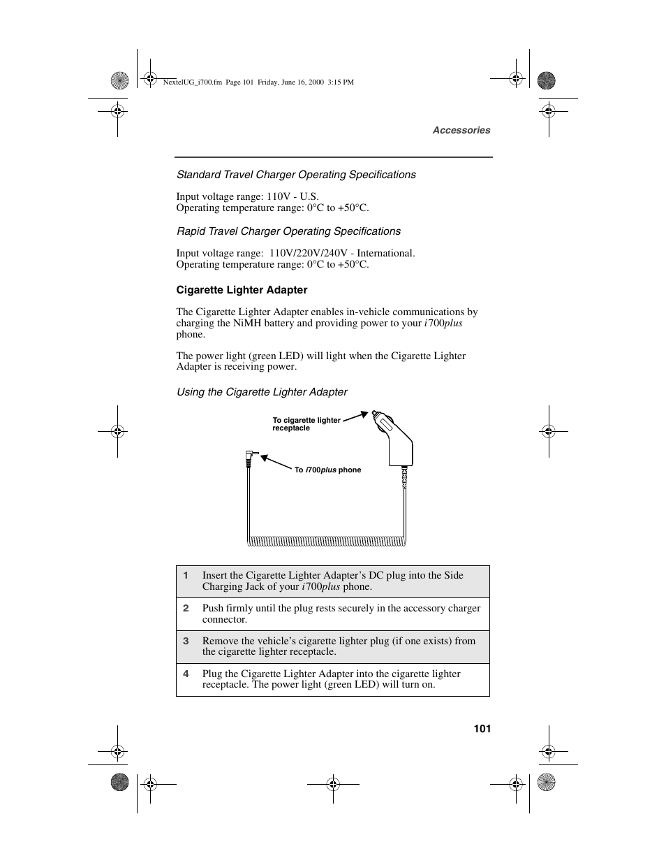 Nextel comm I700PLUS NTN9368-A User Manual | Page 109 / 140