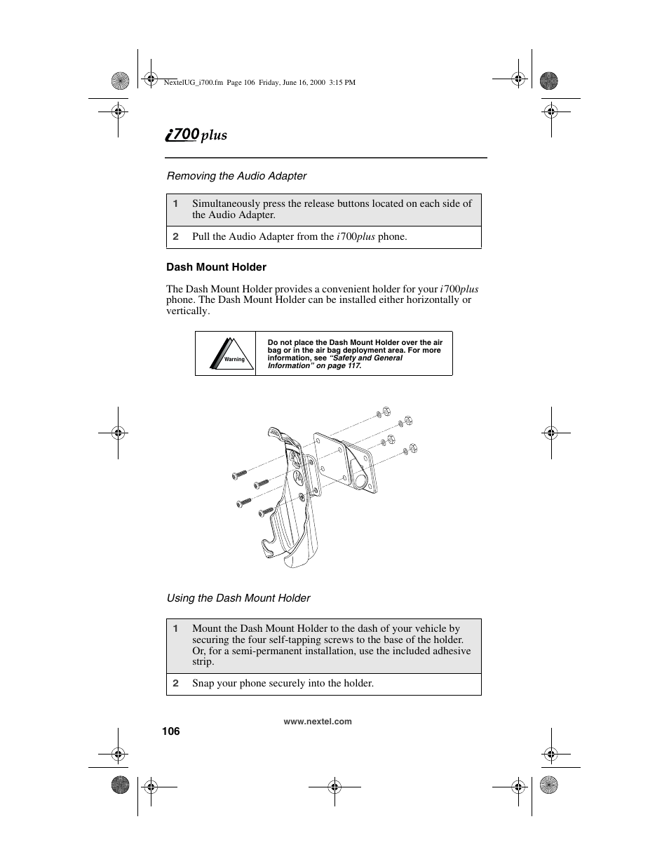 Nextel comm I700PLUS NTN9368-A User Manual | Page 114 / 140