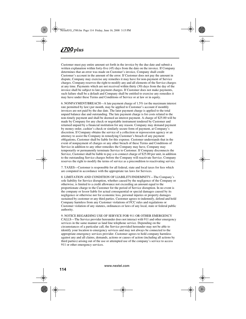 Nextel comm I700PLUS NTN9368-A User Manual | Page 122 / 140