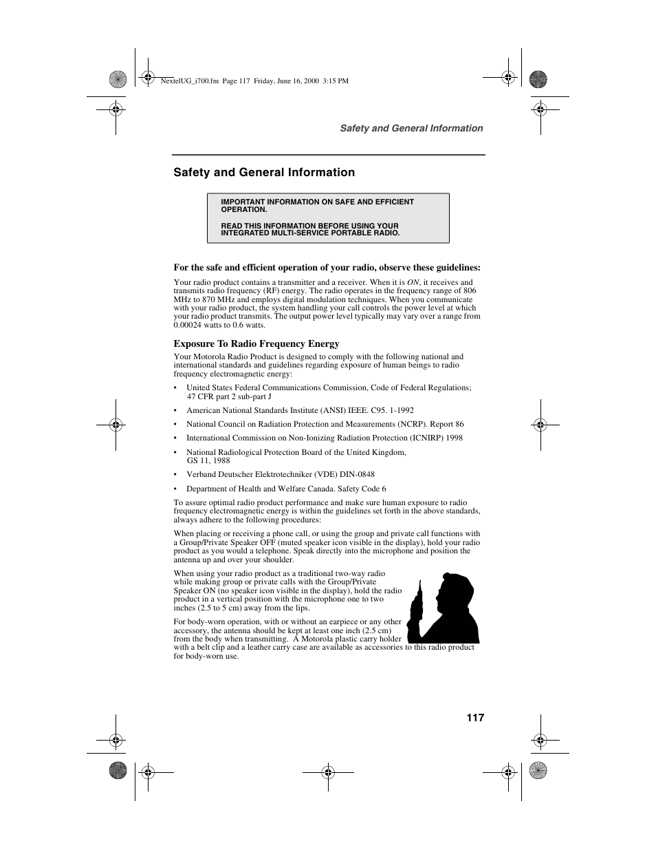 Safety and general information | Nextel comm I700PLUS NTN9368-A User Manual | Page 125 / 140
