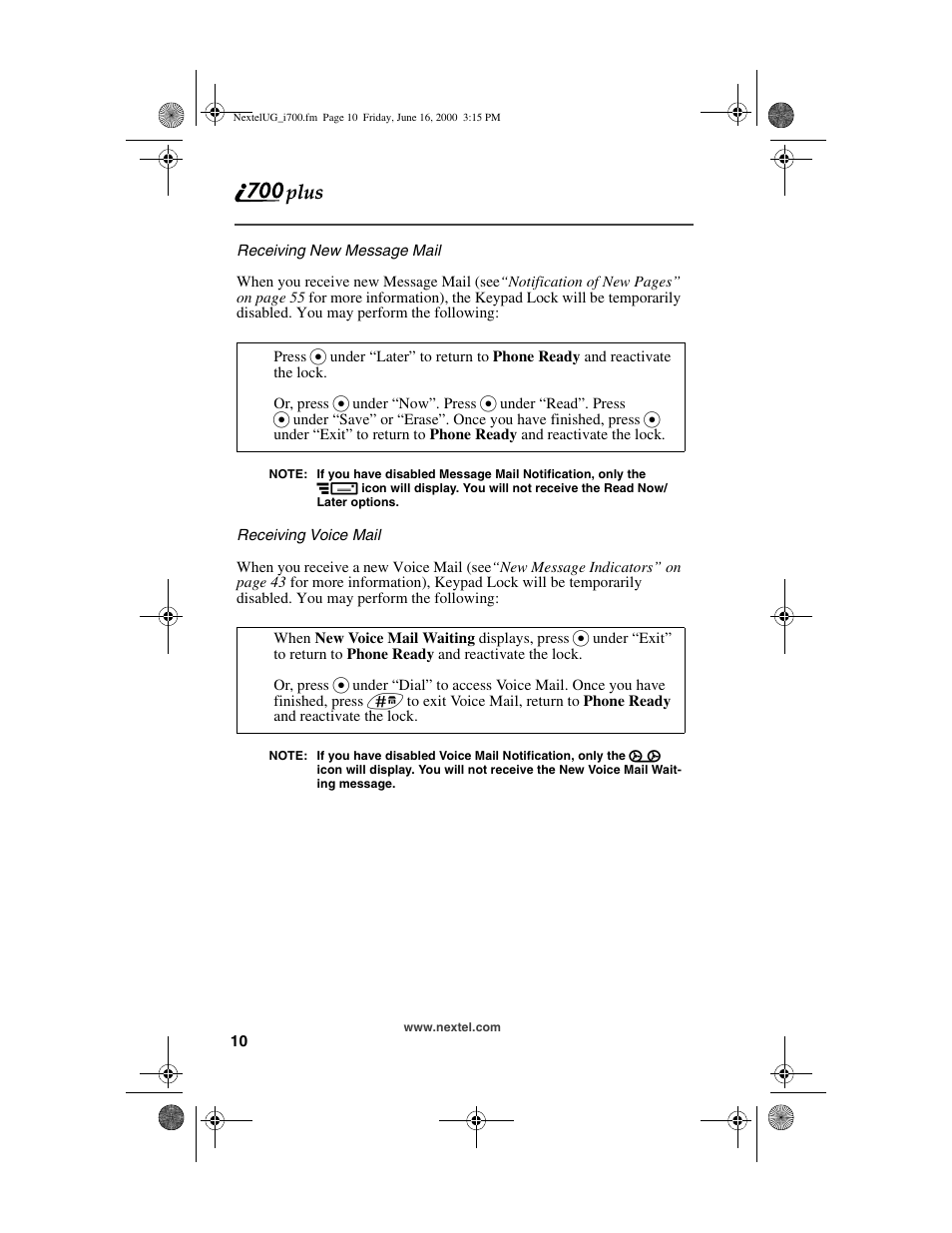 Nextel comm I700PLUS NTN9368-A User Manual | Page 18 / 140