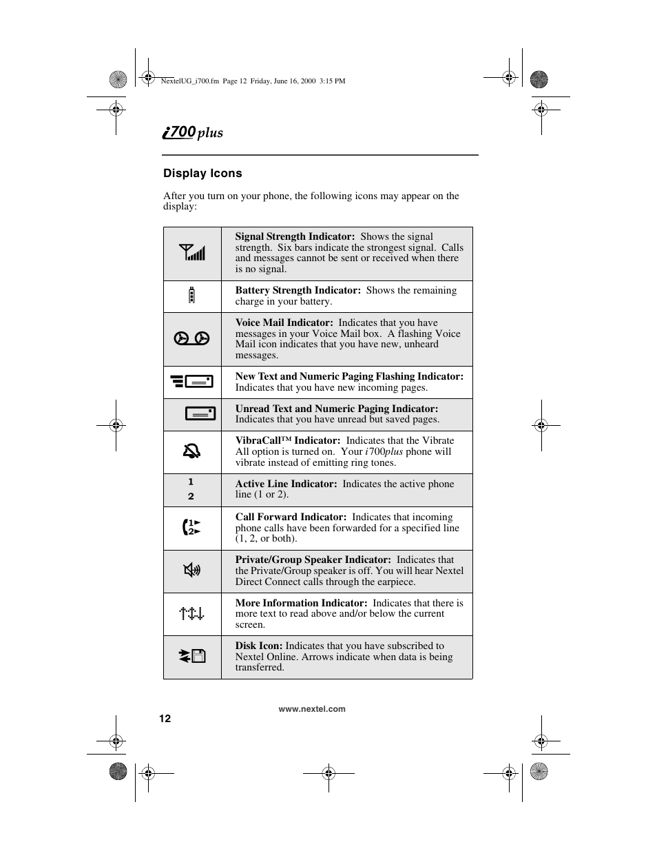 Nextel comm I700PLUS NTN9368-A User Manual | Page 20 / 140