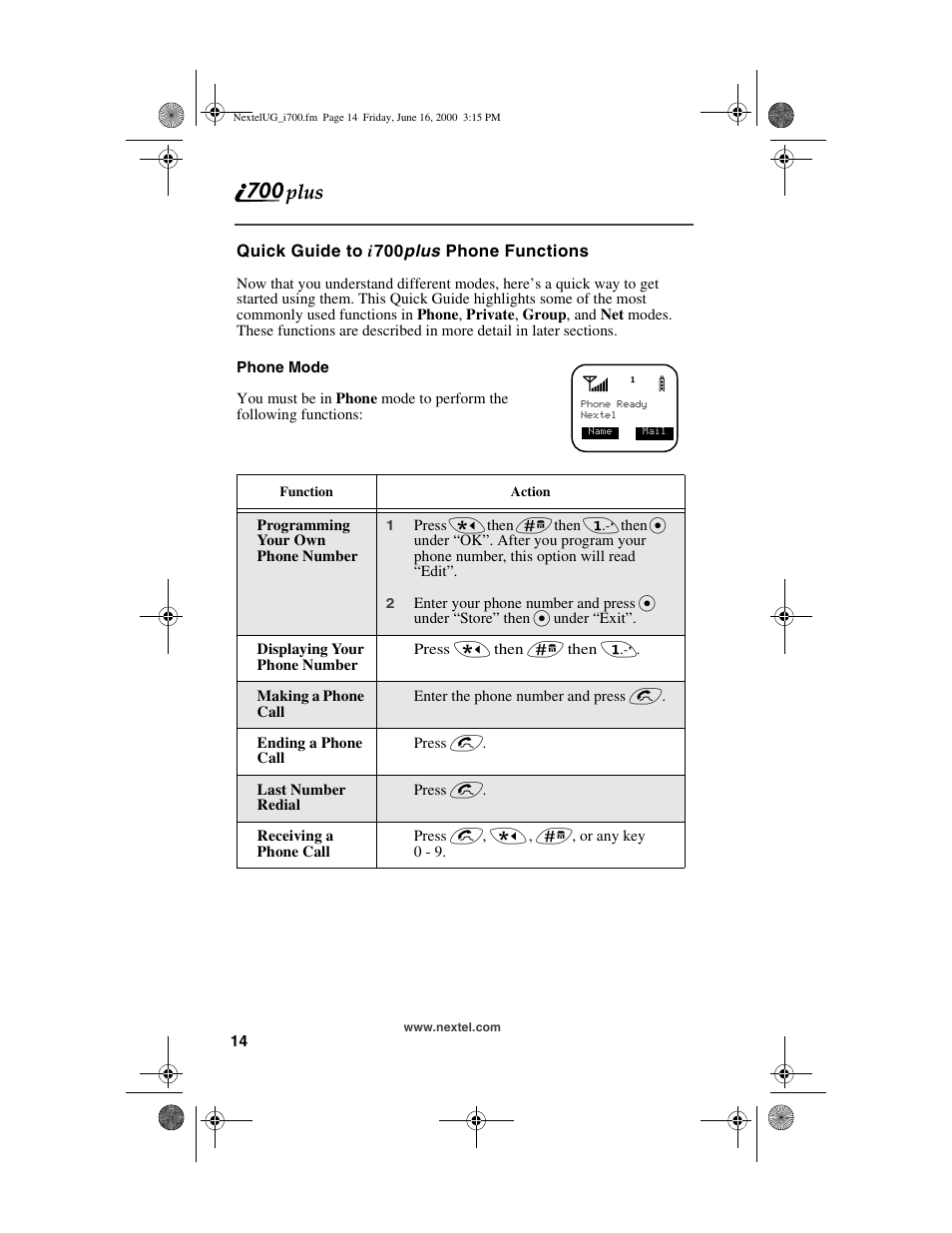 Nextel comm I700PLUS NTN9368-A User Manual | Page 22 / 140