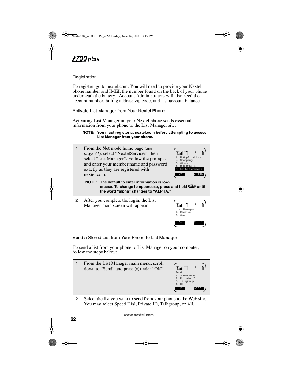 Nextel comm I700PLUS NTN9368-A User Manual | Page 30 / 140