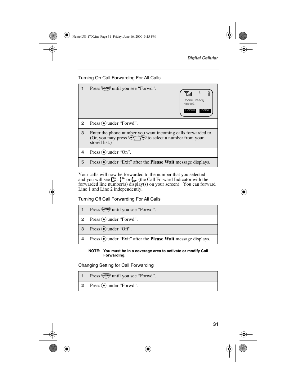 Nextel comm I700PLUS NTN9368-A User Manual | Page 39 / 140