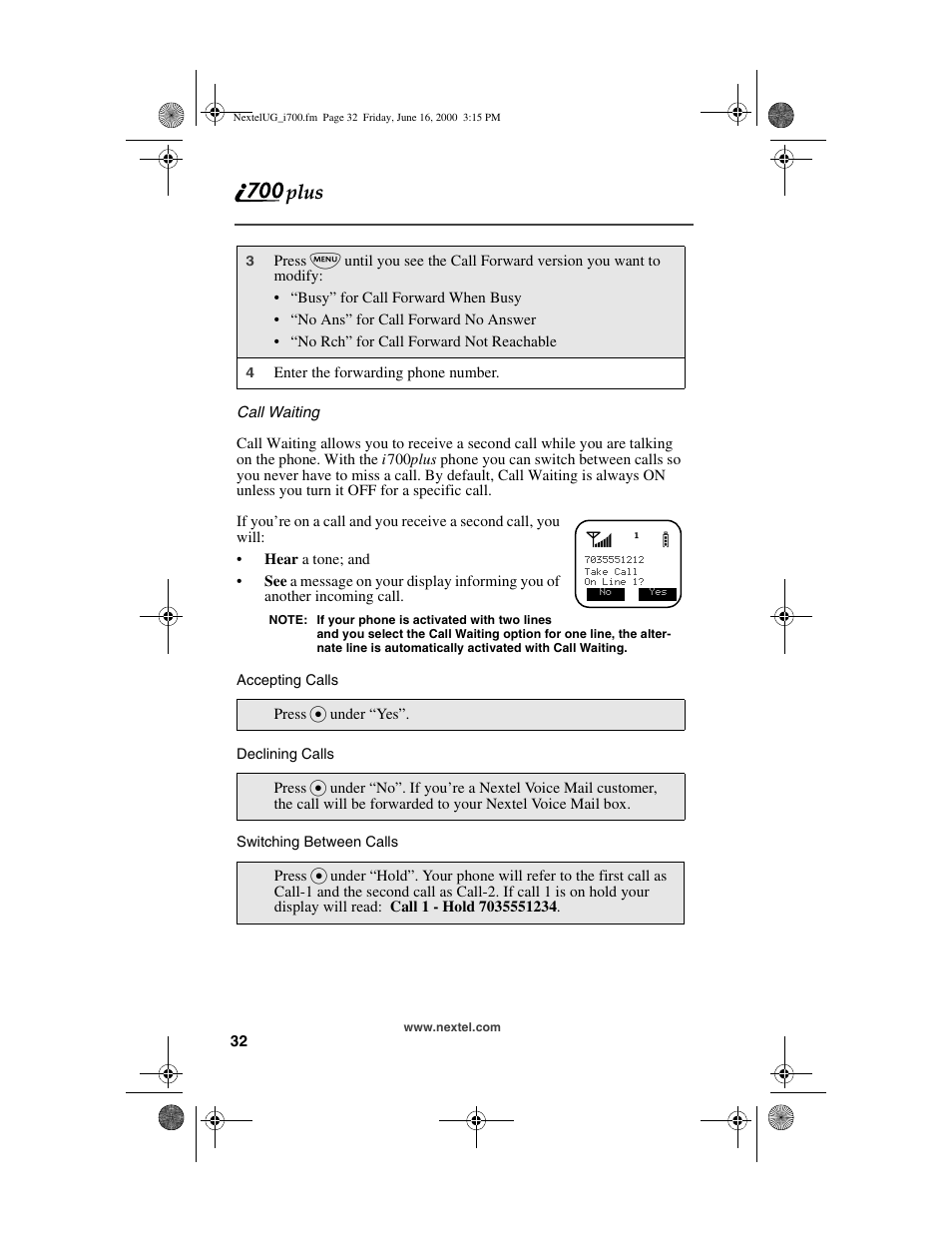 Nextel comm I700PLUS NTN9368-A User Manual | Page 40 / 140