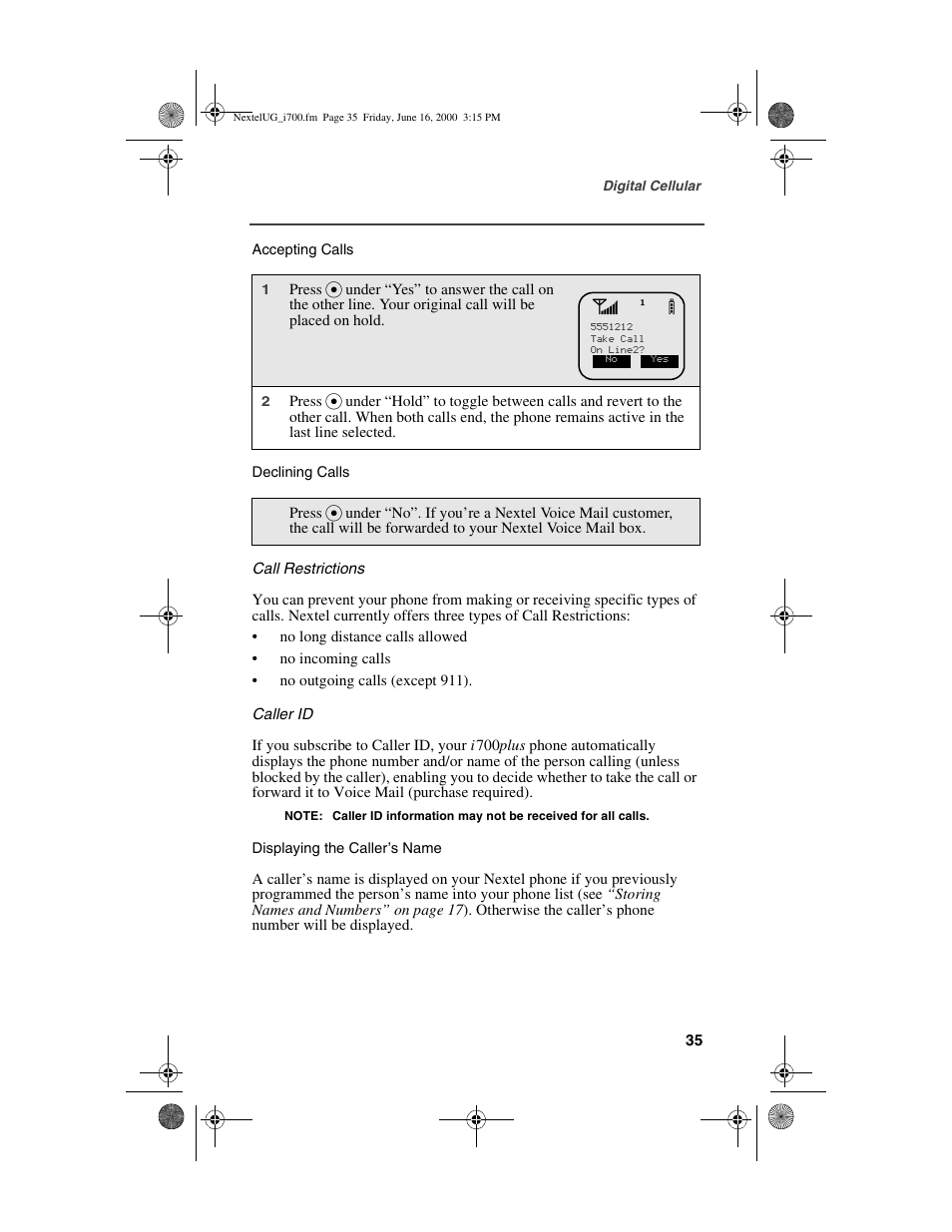 Nextel comm I700PLUS NTN9368-A User Manual | Page 43 / 140